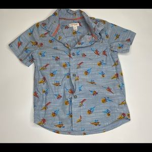 Cat & Jack Dinosaur Short Sleeve Button Up Top 5T
